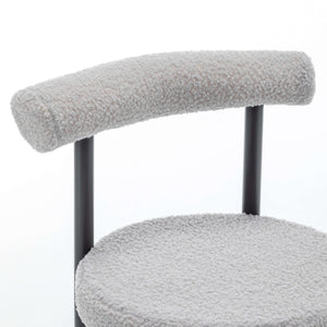 SEYNAR Modern Teddy Fabric Dining Chairs Set of 2/4/6, Minimalist Boucle Chairs