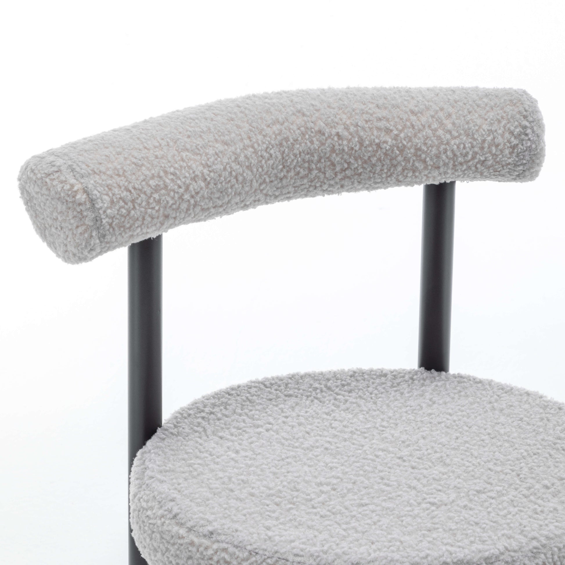 SEYNAR Modern Teddy Fabric Dining Chairs Set of 2/4/6, Minimalist Boucle Chairs