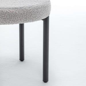 SEYNAR Modern Teddy Fabric Dining Chairs Set of 2/4/6, Minimalist Boucle Chairs