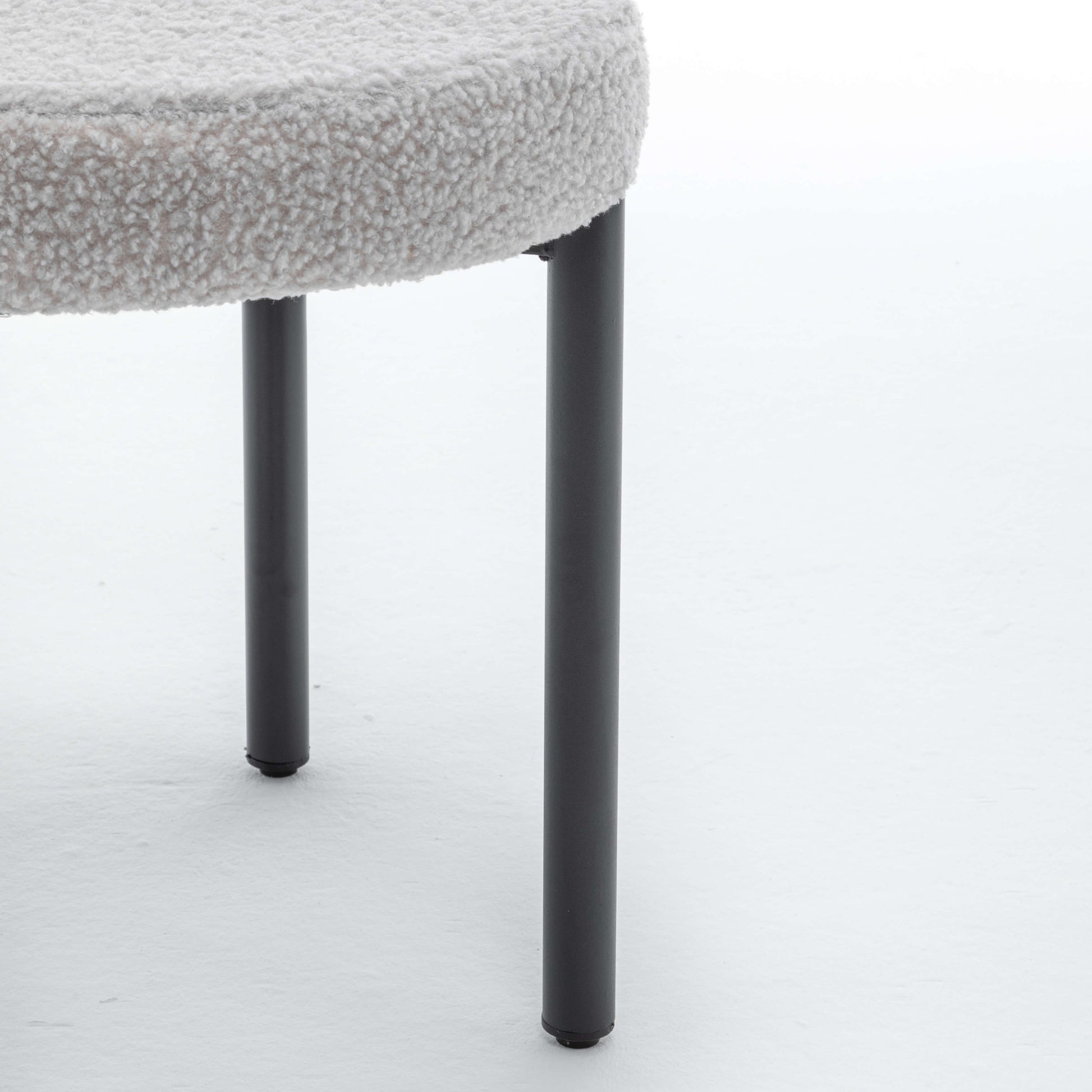 SEYNAR Modern Teddy Fabric Dining Chairs Set of 2/4/6, Minimalist Boucle Chairs