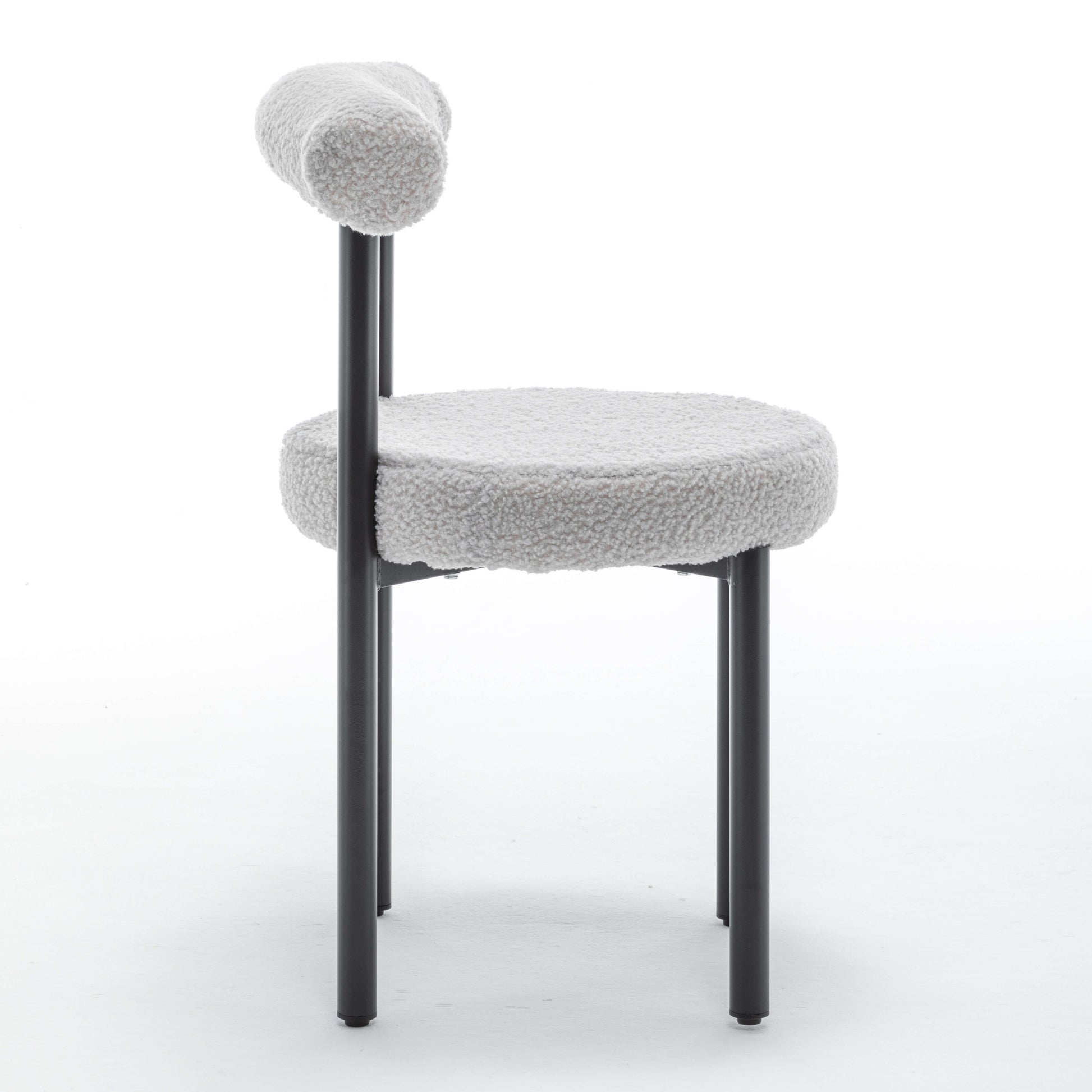 SEYNAR Modern Teddy Fabric Dining Chairs Set of 2/4/6, Minimalist Boucle Chairs