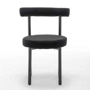 SEYNAR Modern Teddy Fabric Dining Chairs Set of 2/4/6, Minimalist Boucle Chairs