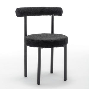 SEYNAR Modern Teddy Fabric Dining Chairs Set of 2/4/6, Minimalist Boucle Chairs