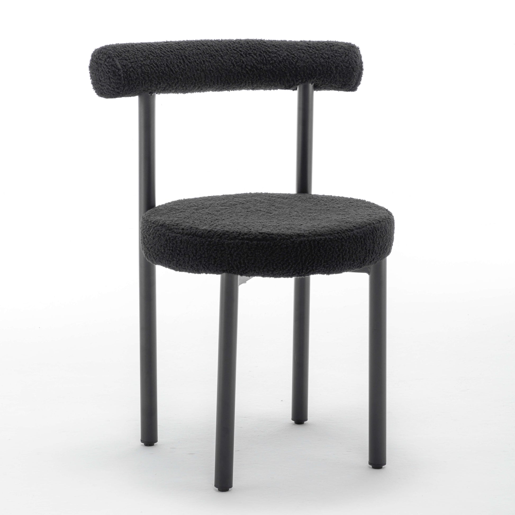 SEYNAR Modern Teddy Fabric Dining Chairs Set of 2/4/6, Minimalist Boucle Chairs