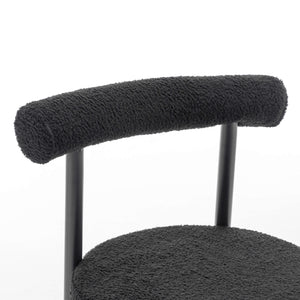 SEYNAR Modern Teddy Fabric Dining Chairs Set of 2/4/6, Minimalist Boucle Chairs