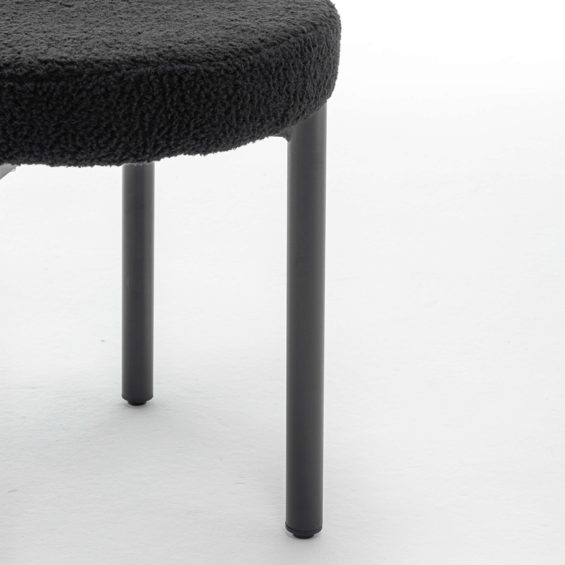SEYNAR Modern Teddy Fabric Dining Chairs Set of 2/4/6, Minimalist Boucle Chairs
