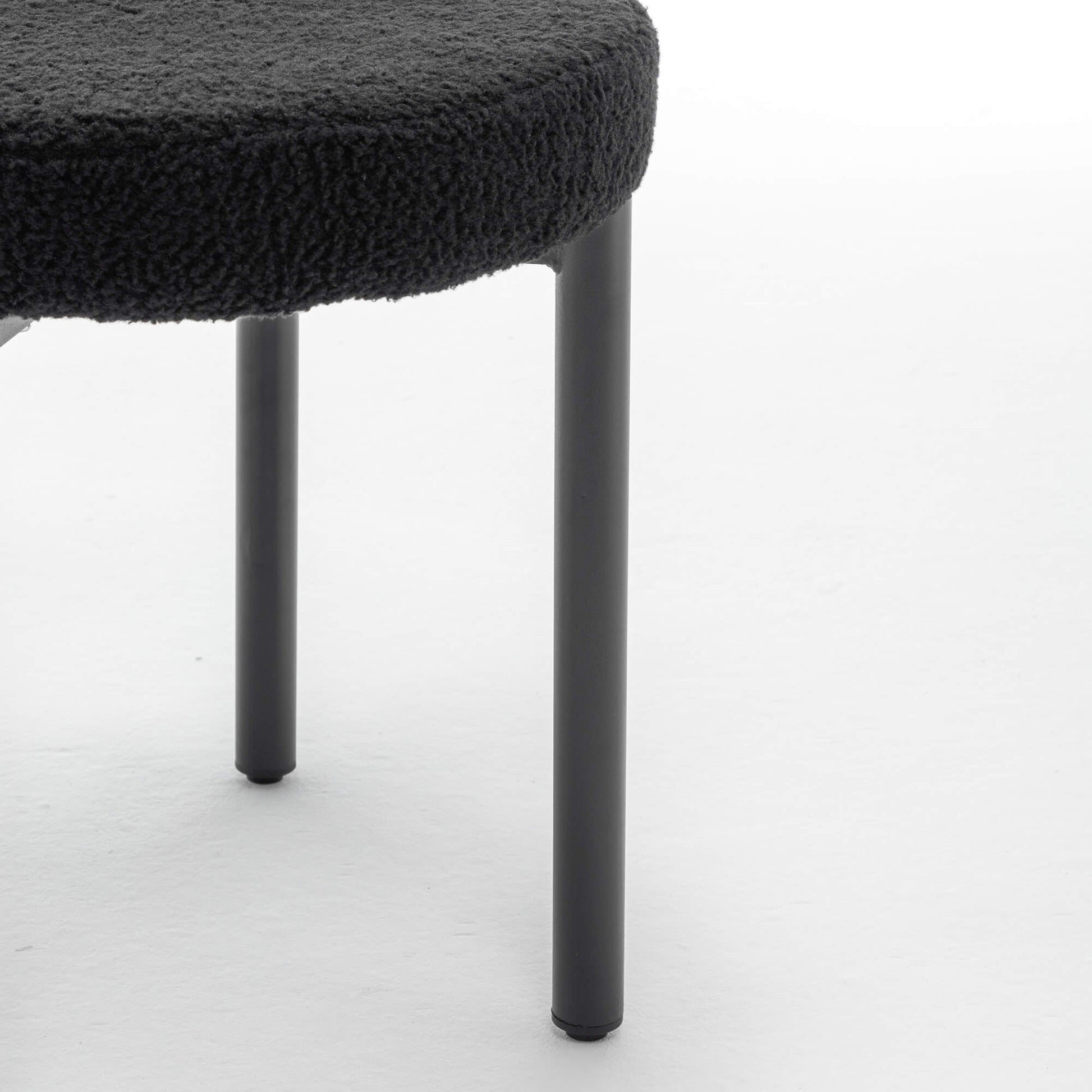 SEYNAR Modern Teddy Fabric Dining Chairs Set of 2/4/6, Minimalist Boucle Chairs