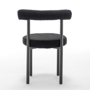 SEYNAR Modern Teddy Fabric Dining Chairs Set of 2/4/6, Minimalist Boucle Chairs