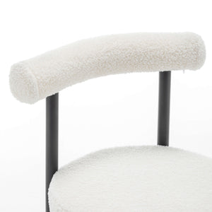 SEYNAR Modern Teddy Fabric Dining Chairs Set of 2/4/6, Minimalist Boucle Chairs