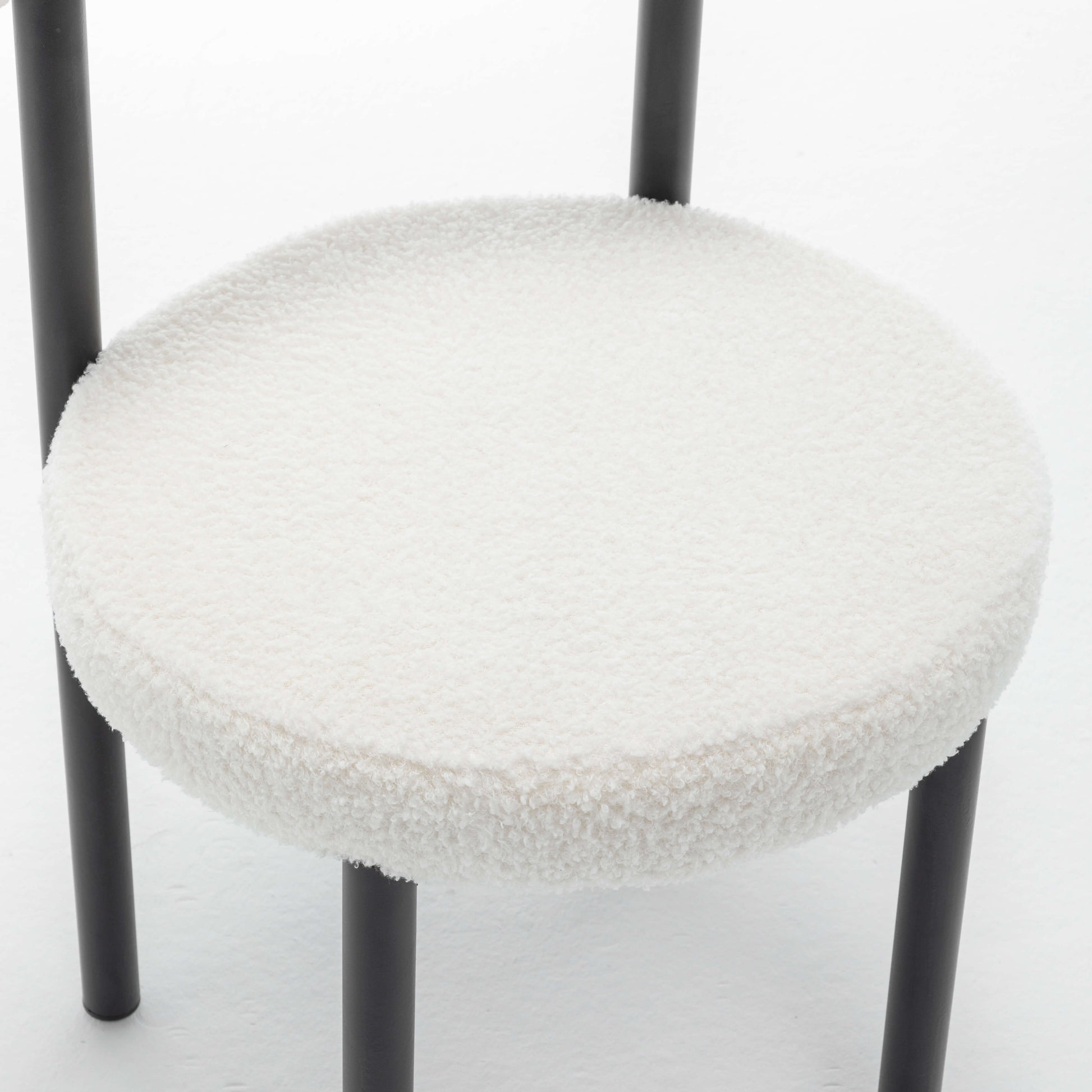 SEYNAR Modern Teddy Fabric Dining Chairs Set of 2/4/6, Minimalist Boucle Chairs
