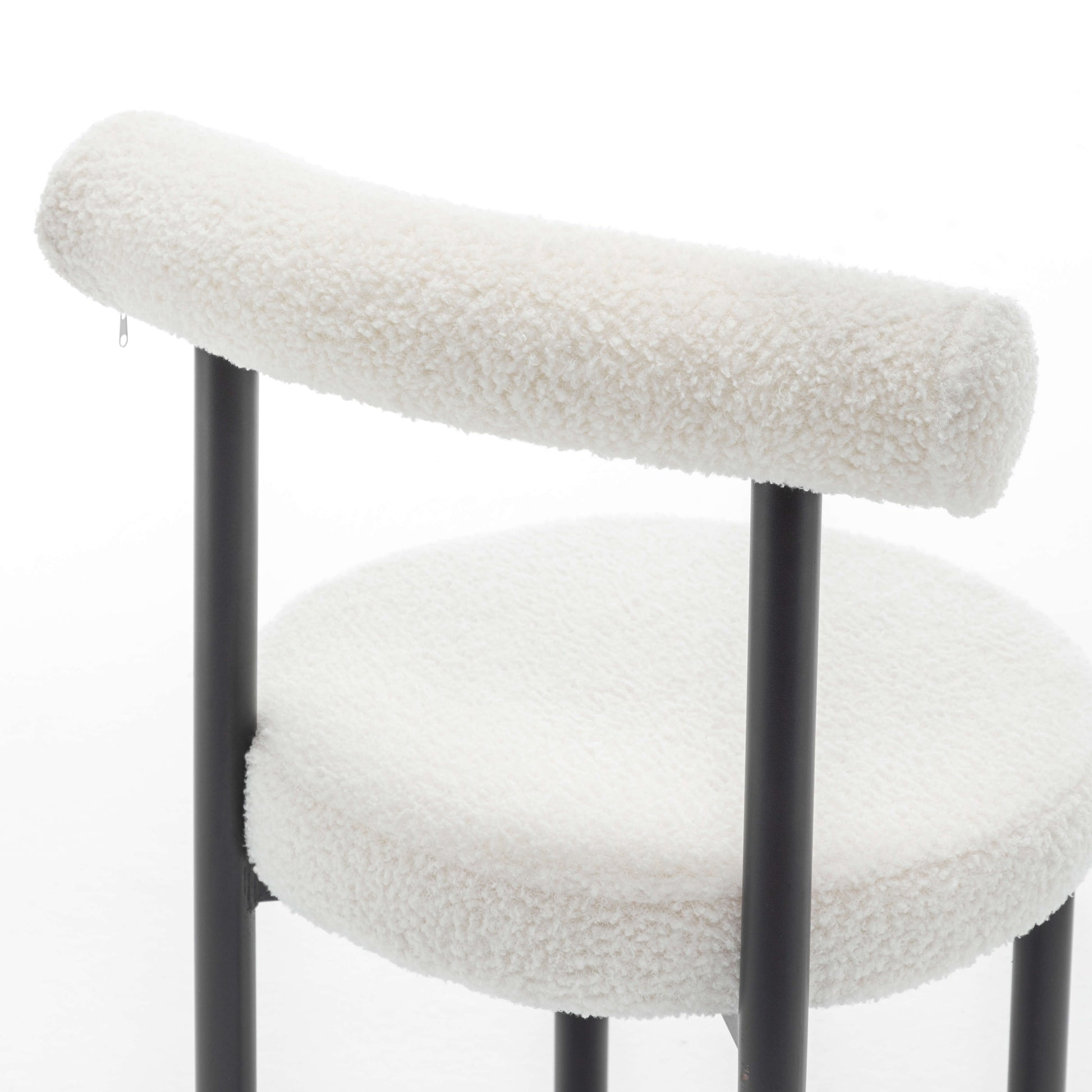SEYNAR Modern Teddy Fabric Dining Chairs Set of 2/4/6, Minimalist Boucle Chairs