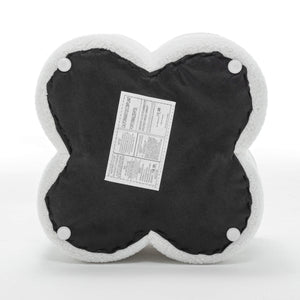 SEYNAR Modern Teddy Fabric Ottoman, Clover Footstool Footrest for Living Room