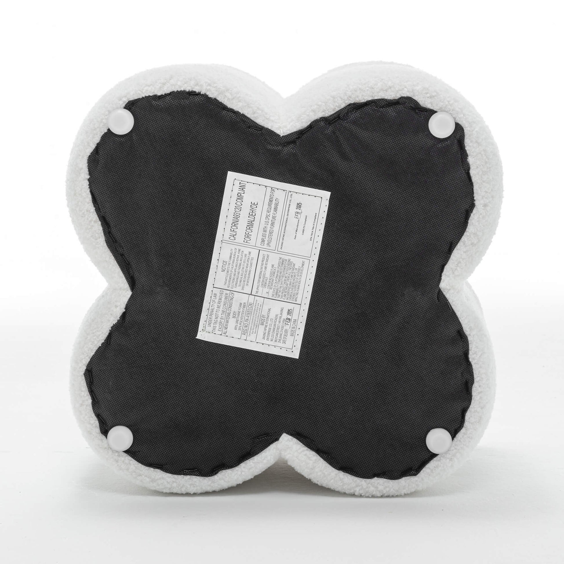 SEYNAR Modern Teddy Fabric Ottoman, Clover Footstool Footrest for Living Room