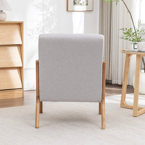 SEYNAR Mid-Century Modern Linen Accent Chair with Solid Wood Frame(Single/Set of 2)