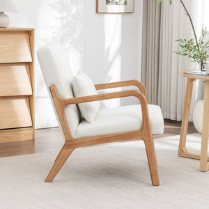 SEYNAR Mid-Century Modern Linen Accent Chair with Solid Wood Frame(Single/Set of 2)