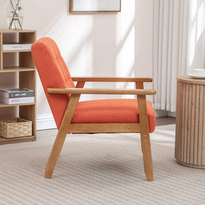 SEYNAR Mid-Century Linen Button-Tufted Accent Chair with Solid Wood Frame(Single/Set of 2)