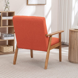 SEYNAR Mid-Century Linen Button-Tufted Accent Chair with Solid Wood Frame(Single/Set of 2)