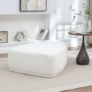 SEYNAR Modern 43'' Teddy Fabric Ottoman Bench