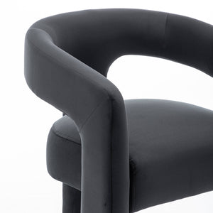 SEYNAR Modern Velvet 34.6''H Fixed Height Open-Back Bar Stool with Metal Footrest(Single/Set of 2)