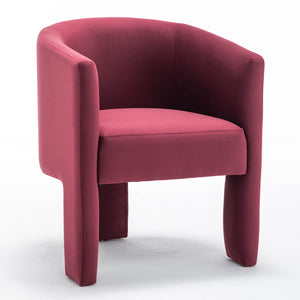 SEYNAR Modern Velvet Accent Chair, Upholstered Barrel Chair with Unique Solid Base for Living Room Soft Club Chair(Single/Set of 2/4/6)