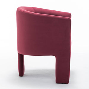 SEYNAR Modern Velvet Accent Chair, Upholstered Barrel Chair with Unique Solid Base for Living Room Soft Club Chair(Single/Set of 2/4/6)