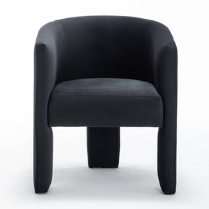 SEYNAR Modern Velvet Accent Chair, Upholstered Barrel Chair with Unique Solid Base for Living Room Soft Club Chair(Single/Set of 2/4/6)