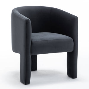 SEYNAR Modern Velvet Accent Chair, Upholstered Barrel Chair with Unique Solid Base for Living Room Soft Club Chair(Single/Set of 2/4/6)