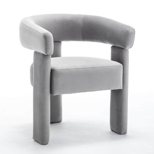 SEYNAR Modern Velvet Accent Chair, Upholstered Barrel Armchair with Curved Back and Thickened Padded Seat,Single chair or Set of 2/4/6
