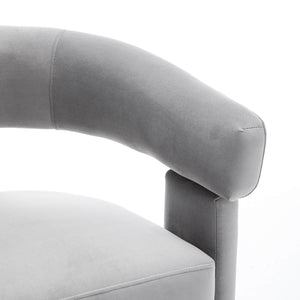 SEYNAR Modern Velvet Accent Chair, Upholstered Barrel Armchair with Curved Back and Thickened Padded Seat,Single chair or Set of 2/4/6