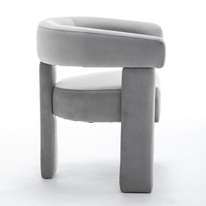 SEYNAR Modern Velvet Accent Chair, Upholstered Barrel Armchair with Curved Back and Thickened Padded Seat,Single chair or Set of 2/4/6