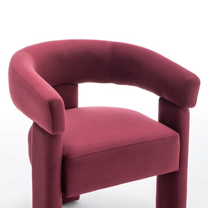 SEYNAR Modern Velvet Accent Chair, Upholstered Barrel Armchair with Curved Back and Thickened Padded Seat,Single chair or Set of 2/4/6