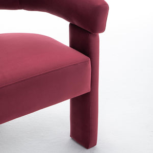 SEYNAR Modern Velvet Accent Chair, Upholstered Barrel Armchair with Curved Back and Thickened Padded Seat,Single chair or Set of 2/4/6