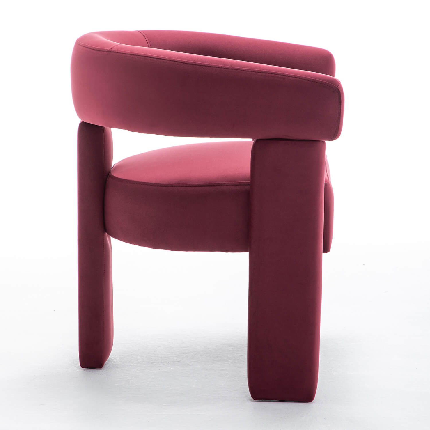 SEYNAR Modern Velvet Accent Chair, Upholstered Barrel Armchair with Curved Back and Thickened Padded Seat,Single chair or Set of 2/4/6