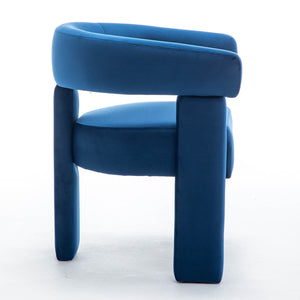 SEYNAR Modern Velvet Accent Chair, Upholstered Barrel Armchair with Curved Back and Thickened Padded Seat,Single chair or Set of 2/4/6