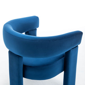SEYNAR Modern Velvet Accent Chair, Upholstered Barrel Armchair with Curved Back and Thickened Padded Seat,Single chair or Set of 2/4/6