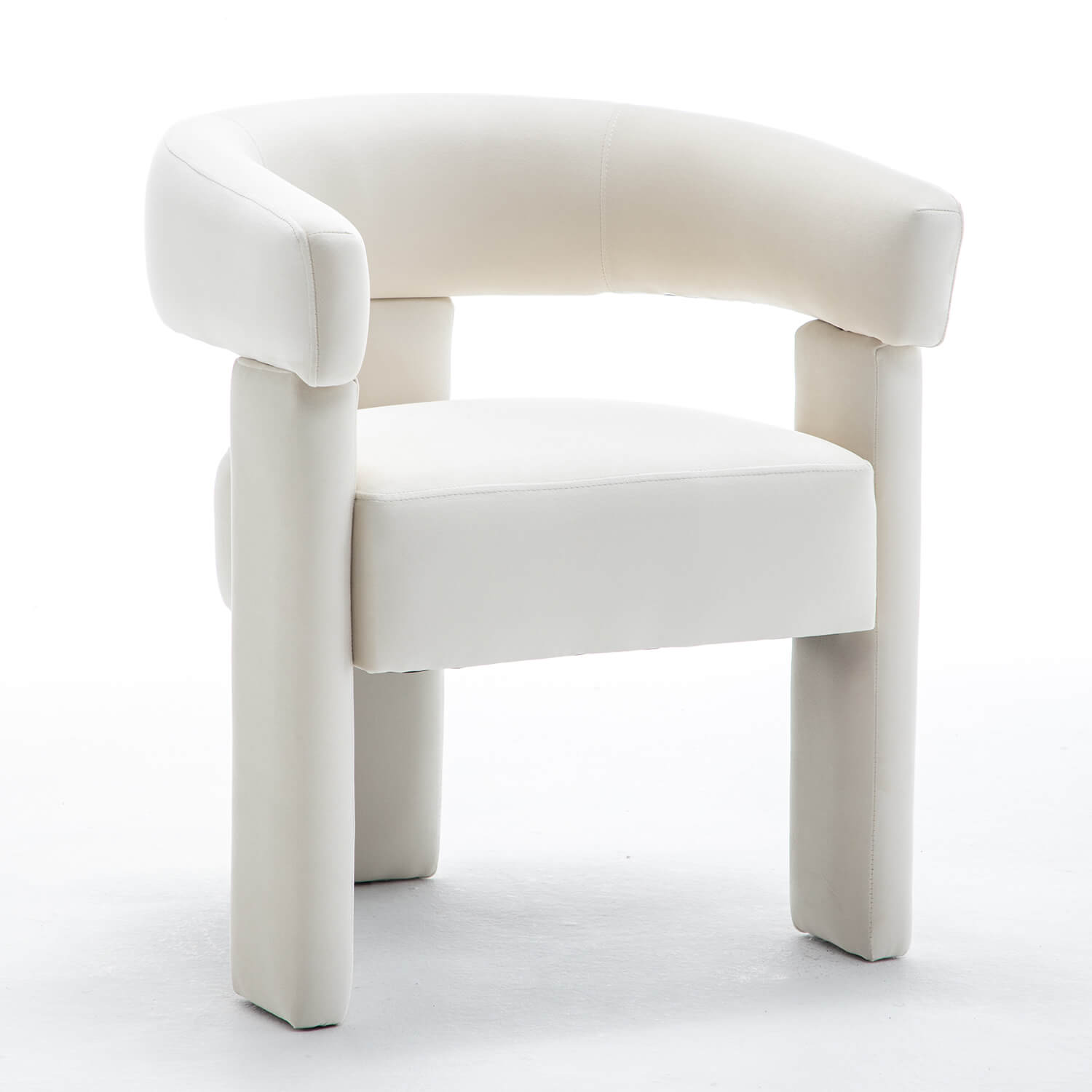 SEYNAR Modern Velvet Accent Chair, Upholstered Barrel Armchair with Curved Back and Thickened Padded Seat,Single chair or Set of 2/4/6