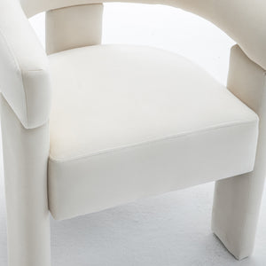 SEYNAR Modern Velvet Accent Chair, Upholstered Barrel Armchair with Curved Back and Thickened Padded Seat,Single chair or Set of 2/4/6