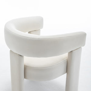 SEYNAR Modern Velvet Accent Chair, Upholstered Barrel Armchair with Curved Back and Thickened Padded Seat,Single chair or Set of 2/4/6