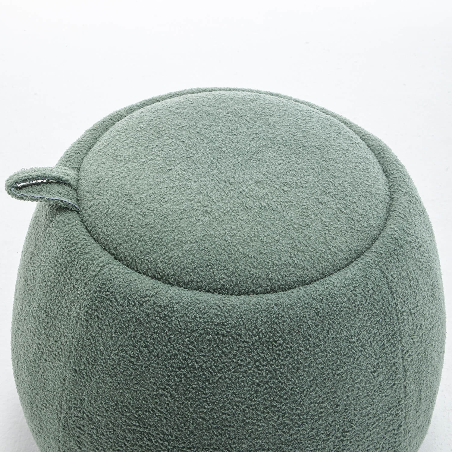 SEYNAR 25" Faux Sherling Round Storage Ottoman - Large Cozy Bouclé Footrest Stool