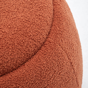 SEYNAR 25" Faux Sherling Round Storage Ottoman - Large Cozy Bouclé Footrest Stool