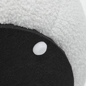 SEYNAR 25" Faux Sherling Round Storage Ottoman - Large Cozy Bouclé Footrest Stool