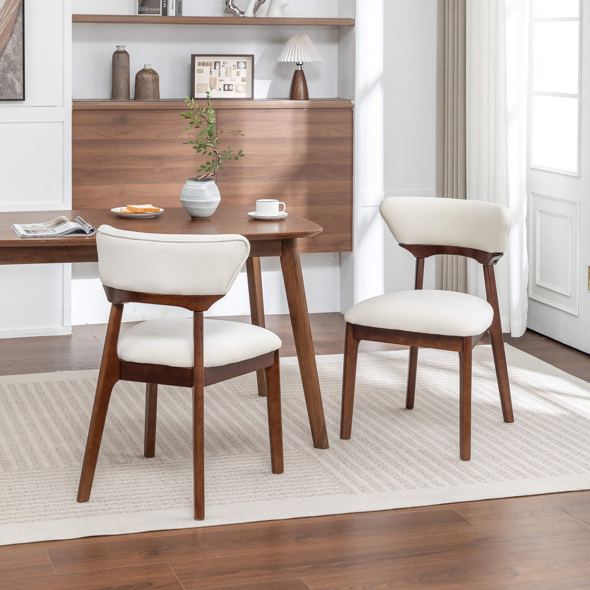 SEYNAR Modern Velvet Dining Chairs with Solid Wood Legs Set of 2/4/6