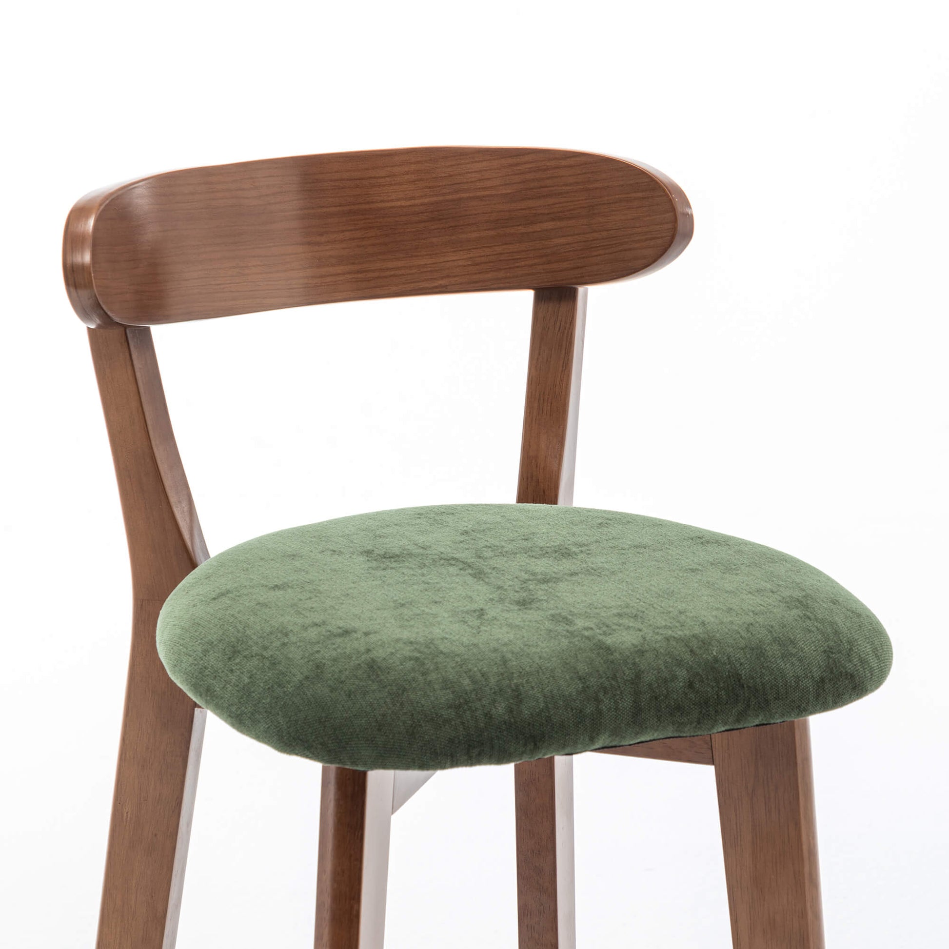 SEYNAR Modern 34.2" Bar Stools Set of 2/4, Solid Wood Barstools with Chenille Cushions & Round Footrest