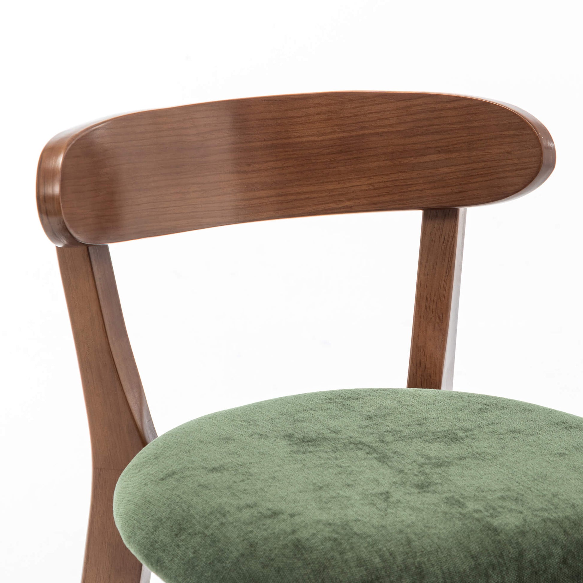 SEYNAR Modern 34.2" Bar Stools Set of 2/4, Solid Wood Barstools with Chenille Cushions & Round Footrest