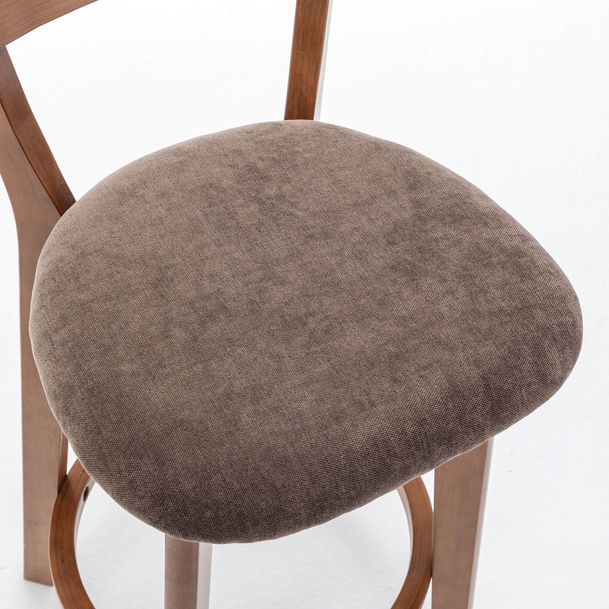 SEYNAR Modern 34.2" Bar Stools Set of 2/4, Solid Wood Barstools with Chenille Cushions & Round Footrest