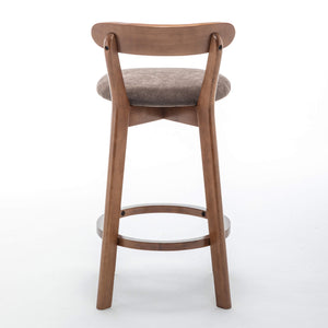 SEYNAR Modern 34.2" Bar Stools Set of 2/4, Solid Wood Barstools with Chenille Cushions & Round Footrest