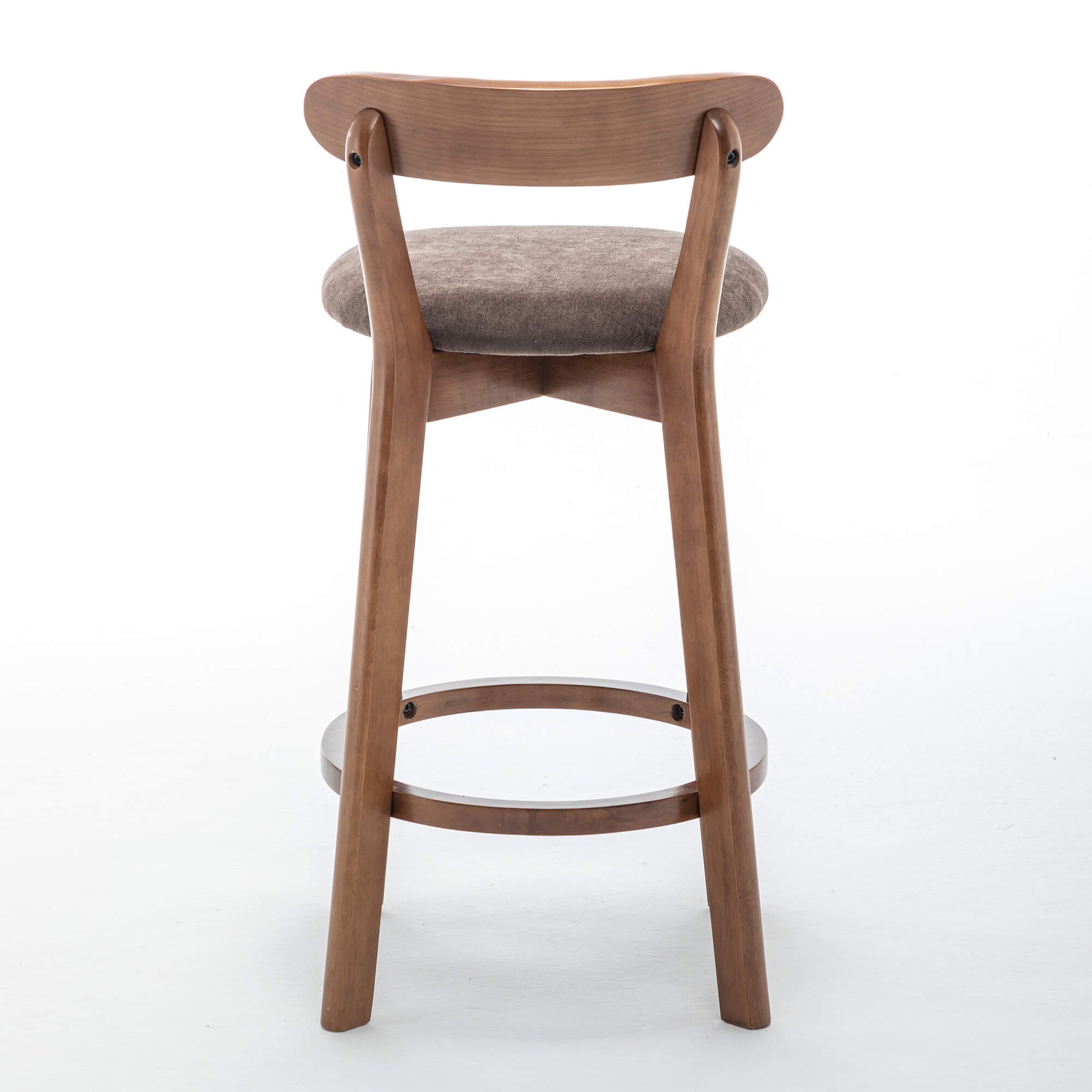 SEYNAR Modern 34.2" Bar Stools Set of 2/4, Solid Wood Barstools with Chenille Cushions & Round Footrest