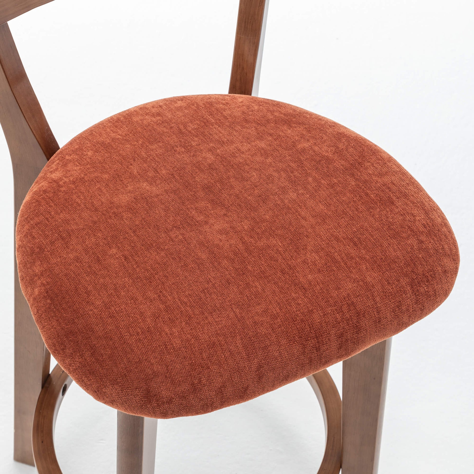 SEYNAR Modern 34.2" Bar Stools Set of 2/4, Solid Wood Barstools with Chenille Cushions & Round Footrest