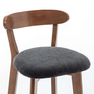 SEYNAR Modern 34.2" Bar Stools Set of 2/4, Solid Wood Barstools with Chenille Cushions & Round Footrest