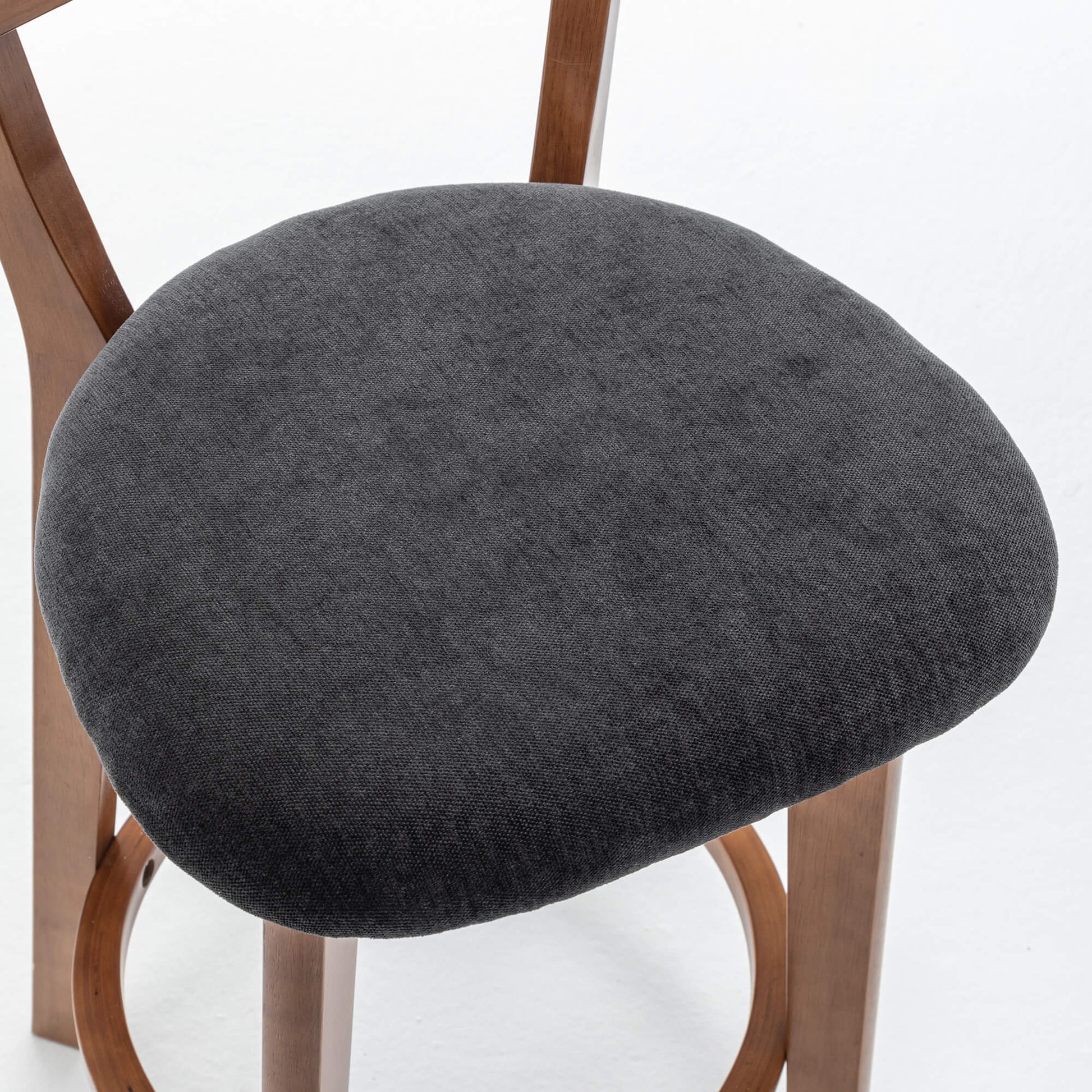 SEYNAR Modern 34.2" Bar Stools Set of 2/4, Solid Wood Barstools with Chenille Cushions & Round Footrest